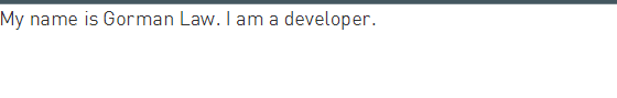 Example text introducing a developer named Gorman Law